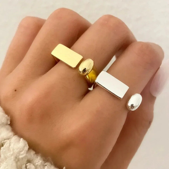 Jewelry - 925 Sterling Silver Chunky Bar Ring Statement Ring Thick Ring Bold Ring